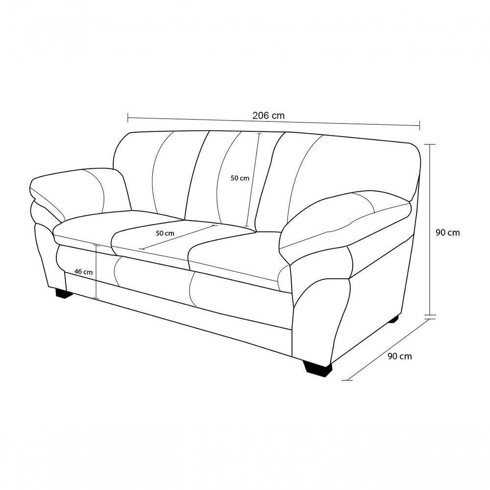 Sofá De Couro Gana 3 Lugares Bege Ivory - Mempra Design - 4