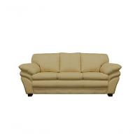 Sofá De Couro Gana 3 Lugares Bege Ivory - Mempra Design - 1