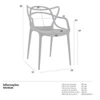 Conjunto Com 6 Cadeiras Empilhavel Allegra Preta Polipropileno Resistente