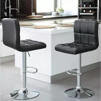 Kit 4 Banquetas Alta Cozinha Bar Balcão Bancada Americana Giratória Gomos Pu Preta - 6