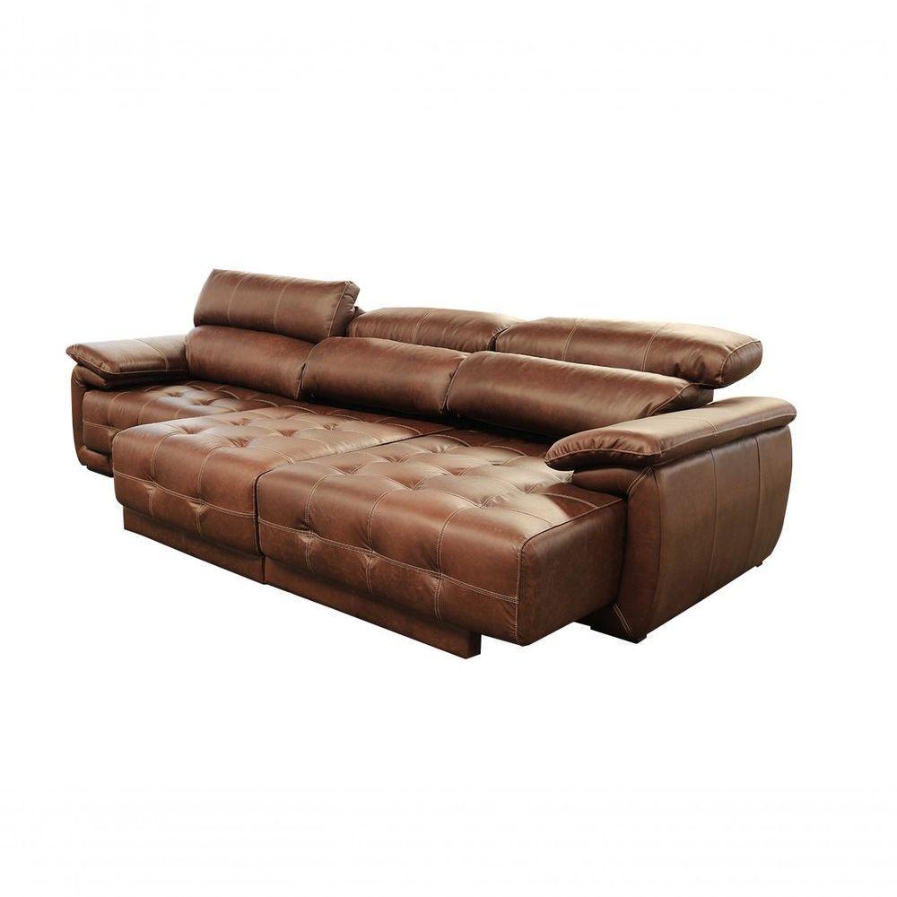 Sofá Retrátil E Reclinável De Couro Filipinas (3 Módulos) 3,00 M Soft Tabaco - Mempra Design - 4