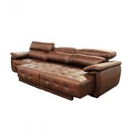 Sofá Retrátil E Reclinável De Couro Filipinas (3 Módulos) 3,00 M Soft Tabaco - Mempra Design