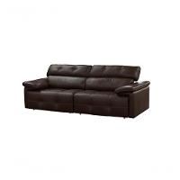Sofá Retrátil E Reclinável De Couro Queen 2,40 M Marrom Pigmentado - Mempra Design - 1
