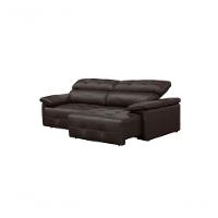 Sofá Retrátil E Reclinável De Couro Queen 2,40 M Marrom Pigmentado - Mempra Design