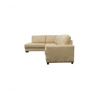 Sofá De Couro Canto Marrocos 3 Lugares Com Chaise Esquerda Manteiga Pigmentado - Mempra Design - 2