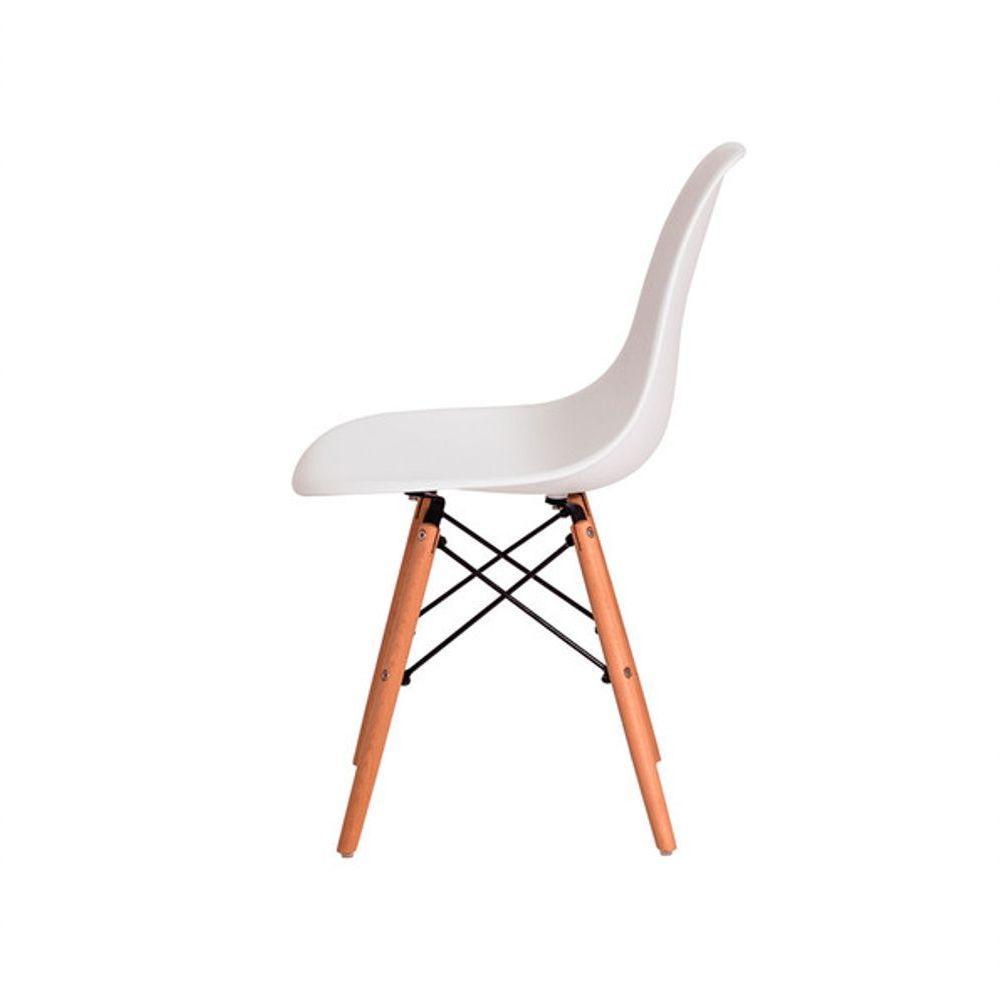 Kit Com 2 Cadeira Charles Eames Eiffel Branca Base Madeira - 8