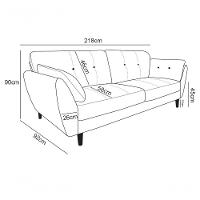 Sofá De Couro Dallas 3 Lugares Grizzy - Mempra - 4
