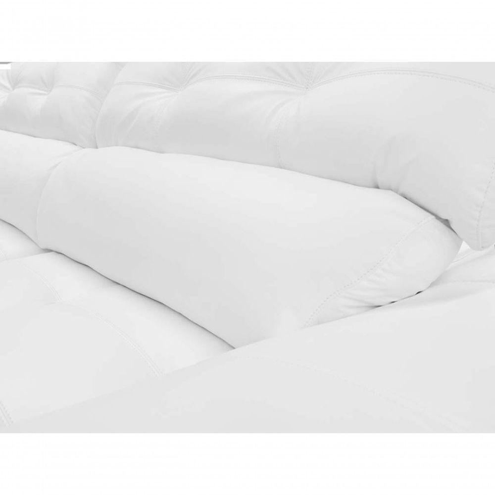Sofá Retrátil E Reclinável De Couro Queen 2,40 M Branco Pigmentado - Mempra Design - 9