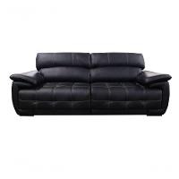 Sofá Retrátil E Reclinável De Couro Filipinas 2,60 M Preto Pigmentado - Mempra Design - 1