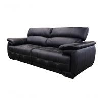 Sofá Retrátil E Reclinável De Couro Filipinas 2,60 M Preto Pigmentado - Mempra Design - 6