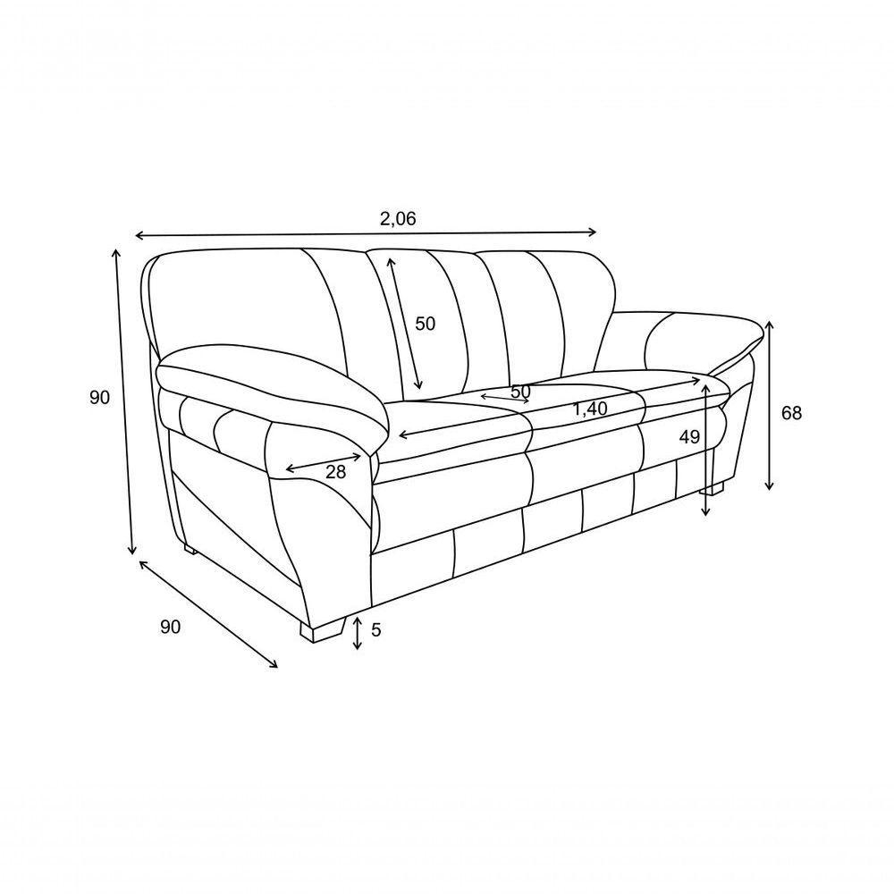 Sofá De Couro Gana 3 Lugares Conhaque Com Brilho - Mempra Design - 6