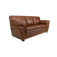 Sofá De Couro Gana 3 Lugares Conhaque Com Brilho - Mempra Design - 2