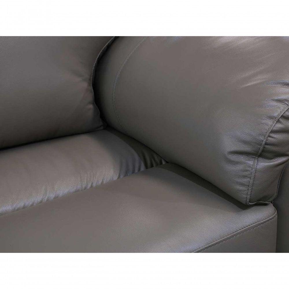 Sofá De Couro Asti 2 Lugares Com Chaise Esquerda Avelã - Mempra Design - 8