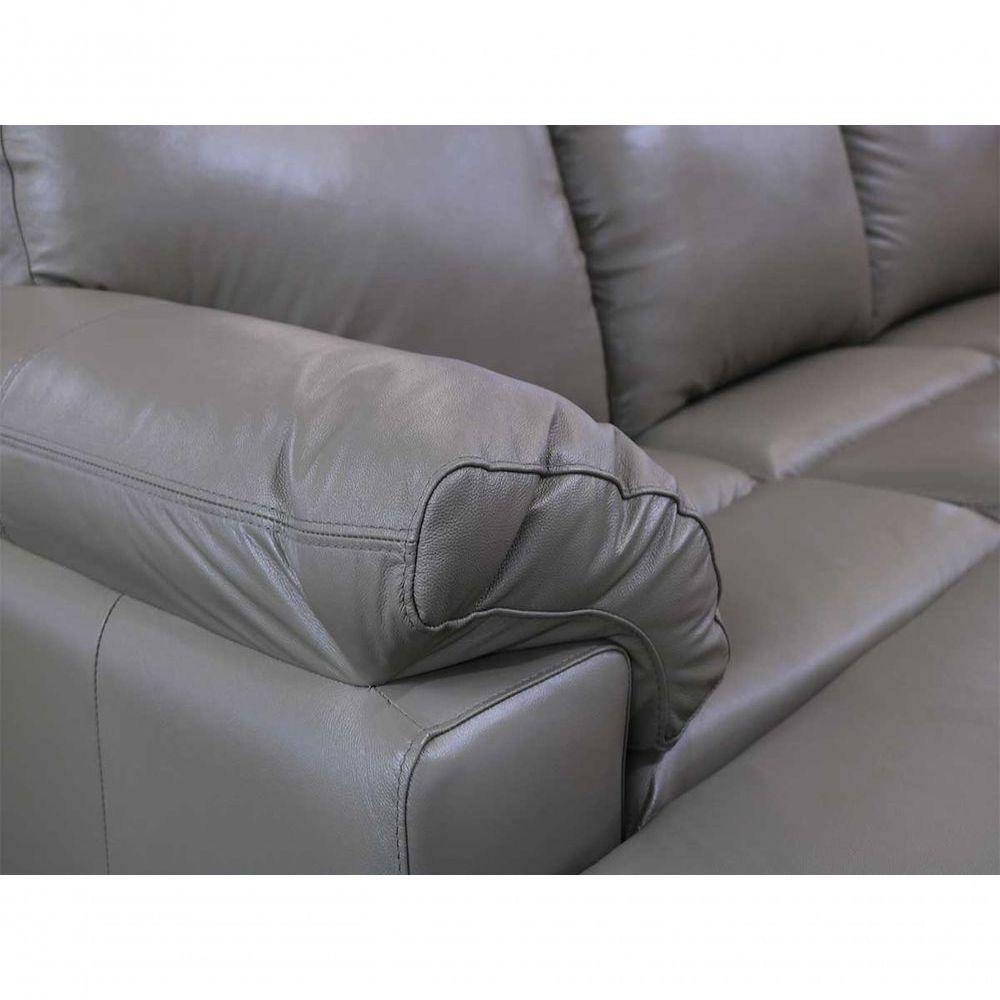 Sofá De Couro Asti 2 Lugares Com Chaise Esquerda Avelã - Mempra Design - 9