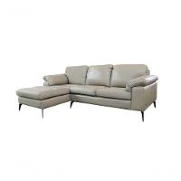 Sofá De Couro Asti 2 Lugares Com Chaise Esquerda Avelã - Mempra Design - 3