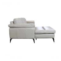 Sofá De Couro Asti 2 Lugares Com Chaise Esquerda Avelã - Mempra Design - 5