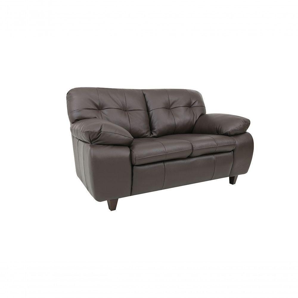 Sofá De Couro Marselha 2 Lugares Marrom Pigmentado - Mempra - 2
