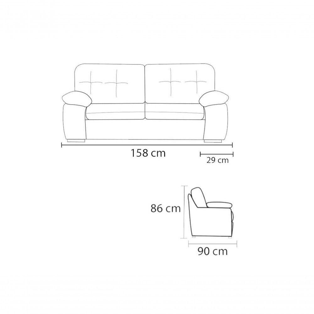 Sofá De Couro Marselha 2 Lugares Marrom Pigmentado - Mempra - 10