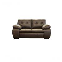 Sofá De Couro Marselha 2 Lugares Marrom Pigmentado - Mempra - 1