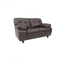 Sofá De Couro Marselha 2 Lugares Marrom Pigmentado - Mempra - 2