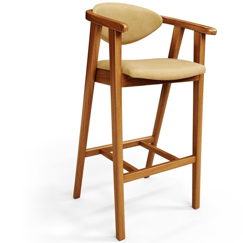 Kit 6 Banquetas Alta Para Cozinha Bancada Bar Sala De Jantar Fixa Cecília L02 Couríssimo Casco Fendi - Lyam Decor - 5