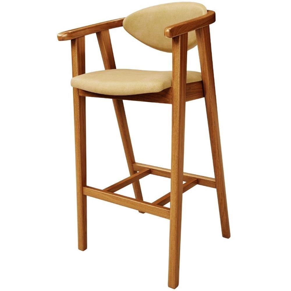 Kit 6 Banquetas Alta Para Cozinha Bancada Bar Sala De Jantar Fixa Cecília L02 Couríssimo Casco Fendi - Lyam Decor - 6