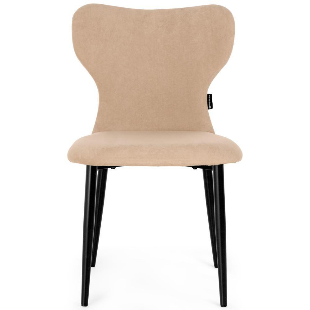 Conjunto Mesa De Jantar Redonda Talia Amadeirada Preta 120cm Com 4 Cadeiras Estofadas Jacobsen - Bege - 4