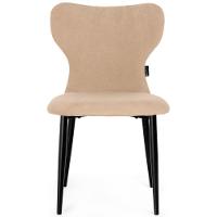 Conjunto Mesa De Jantar Redonda Talia Amadeirada Preta 120cm Com 4 Cadeiras Estofadas Jacobsen - Bege