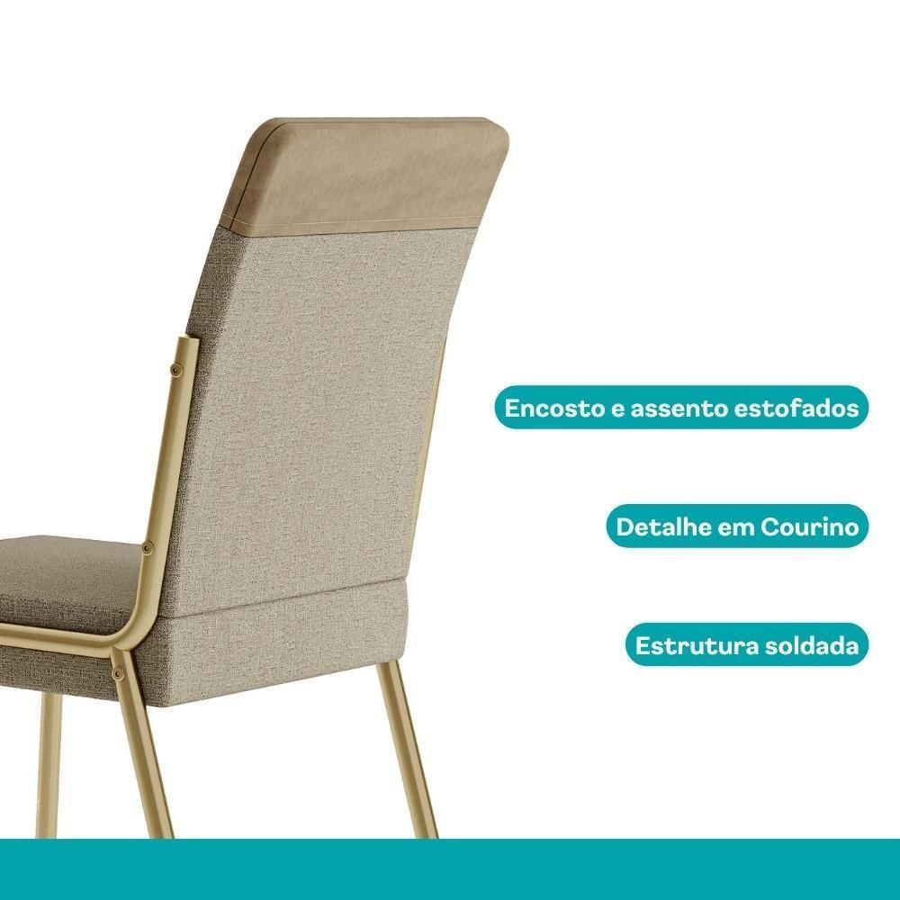 Conjunto Sala De Jantar 6 Cadeiras Paris Carraro Carvalho Dourado - 8