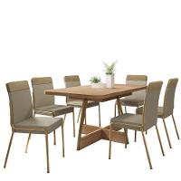 Conjunto Sala De Jantar 6 Cadeiras Paris Carraro Carvalho Dourado - 2