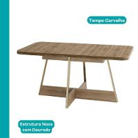 Conjunto Sala De Jantar 6 Cadeiras Paris Carraro Carvalho Dourado - 3