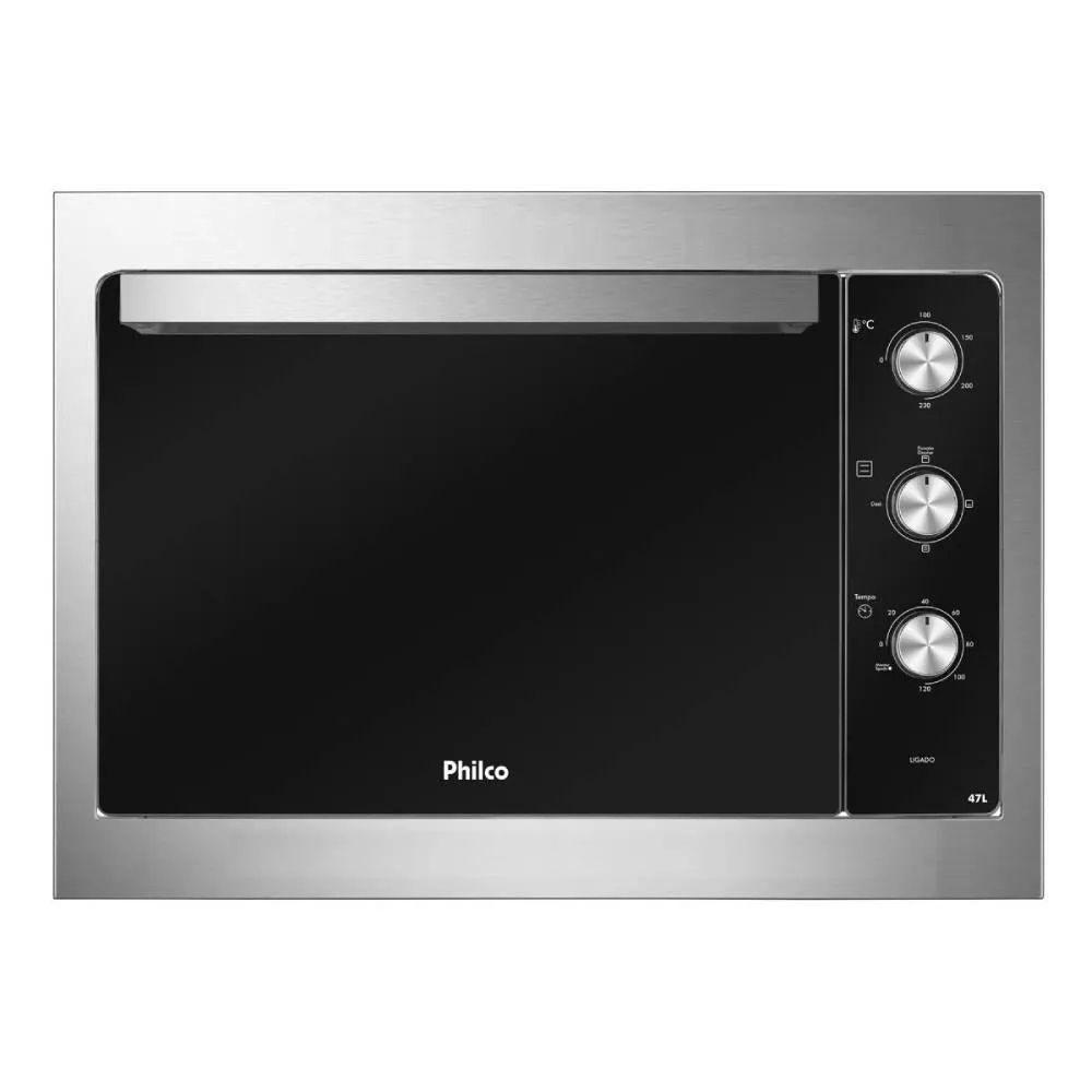 Forno Elétrico De Embutir Philco PFE47E Preto Com Bordas Inox 47L 110V - 1
