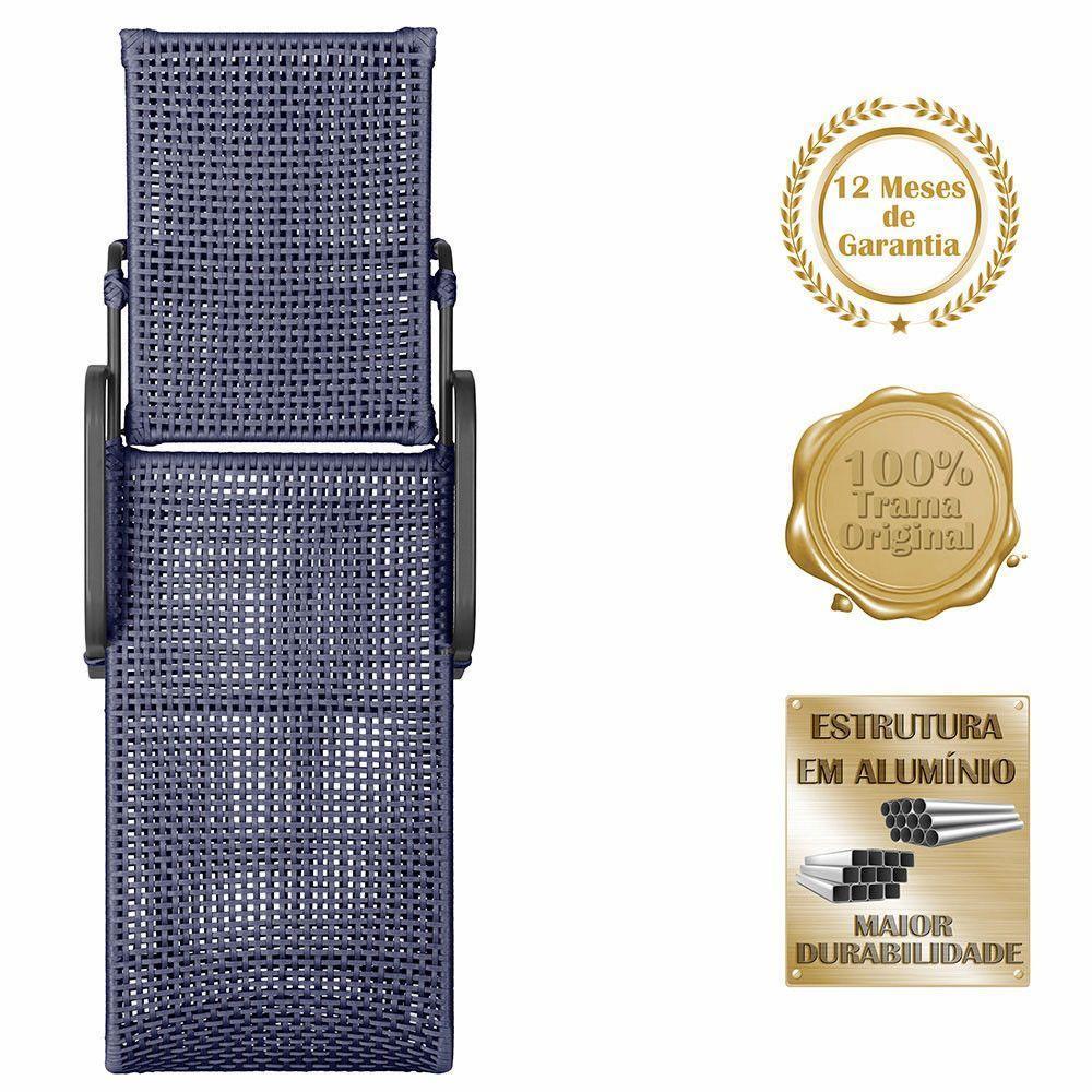 Espreguiçadeira Alumínio Catar Mesa Corda Náutica Piscina Azul - 3