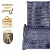 Espreguiçadeira Alumínio Catar Mesa Corda Náutica Piscina Azul