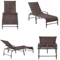 Espreguiçadeira Alumínio Catar Mesa Corda Náutica Piscina Marrom - 2