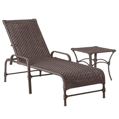 Espreguiçadeira Catar Mesa Corda Náutica Piscina Trama Marrom