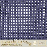 Espreguiçadeira Catar Mesa Corda Náutica Piscina Alumínio Azul - 2