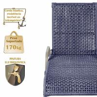 Espreguiçadeira Catar Mesa Corda Náutica Piscina Alumínio Azul - 5