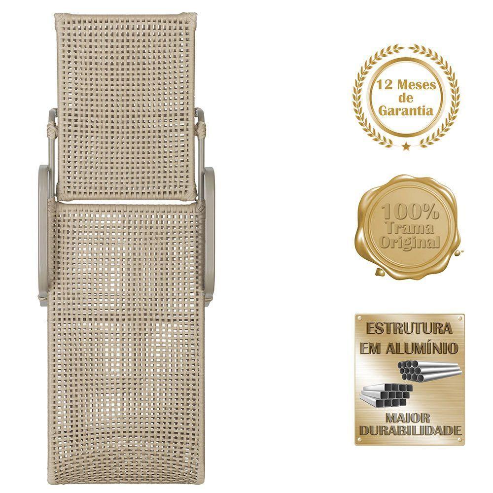 Espreguiçadeira Catar Mesa Corda Náutica Piscina Alumínio Rami - 3