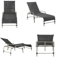 Espreguiçadeira Catar Mesa Corda Náutica Piscina Alumínio Preto - 5