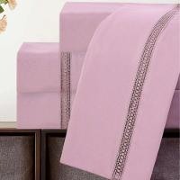 Jogo De Lençol King Roma Micropercal 300 Fios Toque De Algodão 4 Peças - Malva - 2