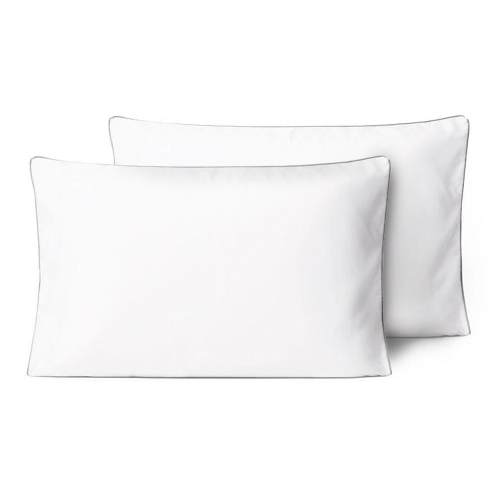 Kit 2 Fronhas Linea 50cm X 70cm Micropercal 200 Fios - Cinza - 1