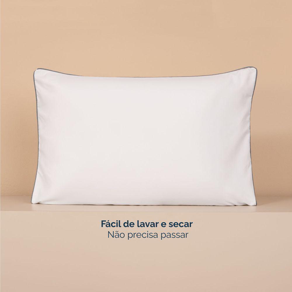 Kit 2 Fronhas Linea 50cm X 70cm Micropercal 200 Fios - Cinza - 6