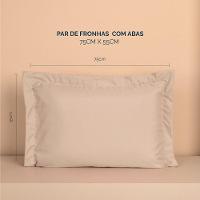 Kit 2 Fronhas Slim Com 3 Abas 50cm X 70cm Micropercal 200 Fios - Bege - 4