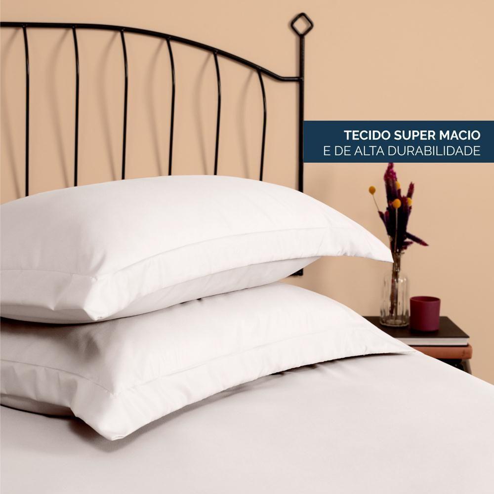 Kit 2 Fronhas Slim Com 3 Abas 50cm X 70cm Micropercal 200 Fios - Branco - 2