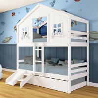 Treliche Casinha Dos Sonhos Com Kit Escada/ Escorregador Madeira Maciça Branco Megamobilia - 1