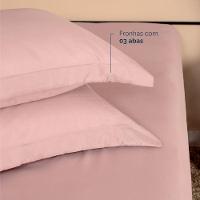 Kit 2 Fronhas Slim Com 3 Abas 50cm X 70cm Micropercal 200 Fios - Rose - 3