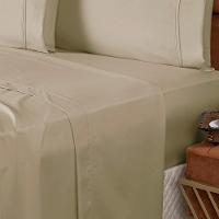 Jogo De Lençol Casal Padrão Confort Micropercal 300 Fios Toque De Algodão 4 Peças - Caqui - 2