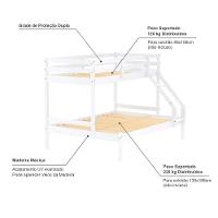 Beliche Casal/solteiro Dreams Com 02 Gavetas Madeira Maciça Branco Megamobilia - 5