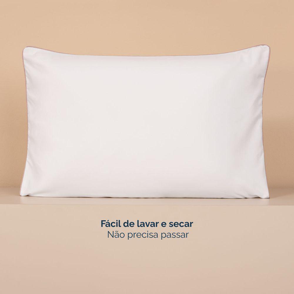 Kit 2 Fronhas Linea 50cm X 70cm Micropercal 200 Fios - Rose - 6